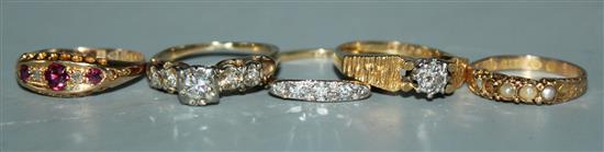 5 gold dress rings